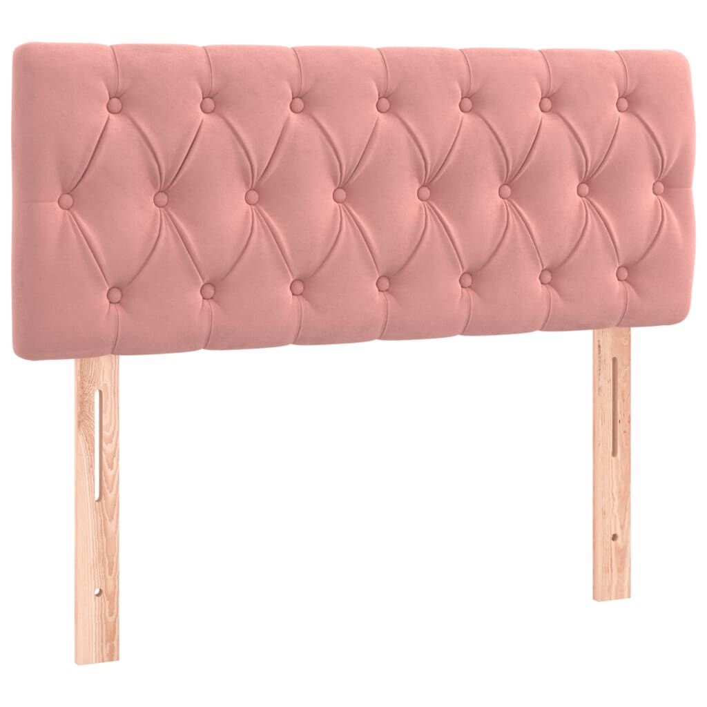 vidaXL Κρεβάτι Boxspring με Στρώμα Ροζ 90x190 εκ. Βελούδινο