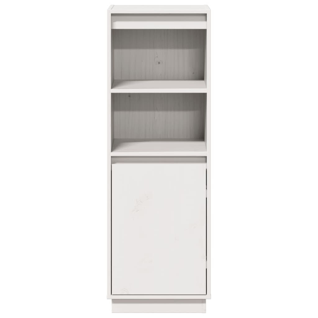 vidaXL Ντουλάπι Ψηλό Λευκό 37 x 34 x 110 εκ. από Μασίφ Ξύλο Πεύκου