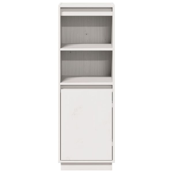 vidaXL Ντουλάπι Ψηλό Λευκό 37 x 34 x 110 εκ. από Μασίφ Ξύλο Πεύκου