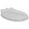 vidaXL Κάλυμμα Λεκάνης με Soft Close &amp; Quick Release Οβάλ Ανοιχτό Γκρι