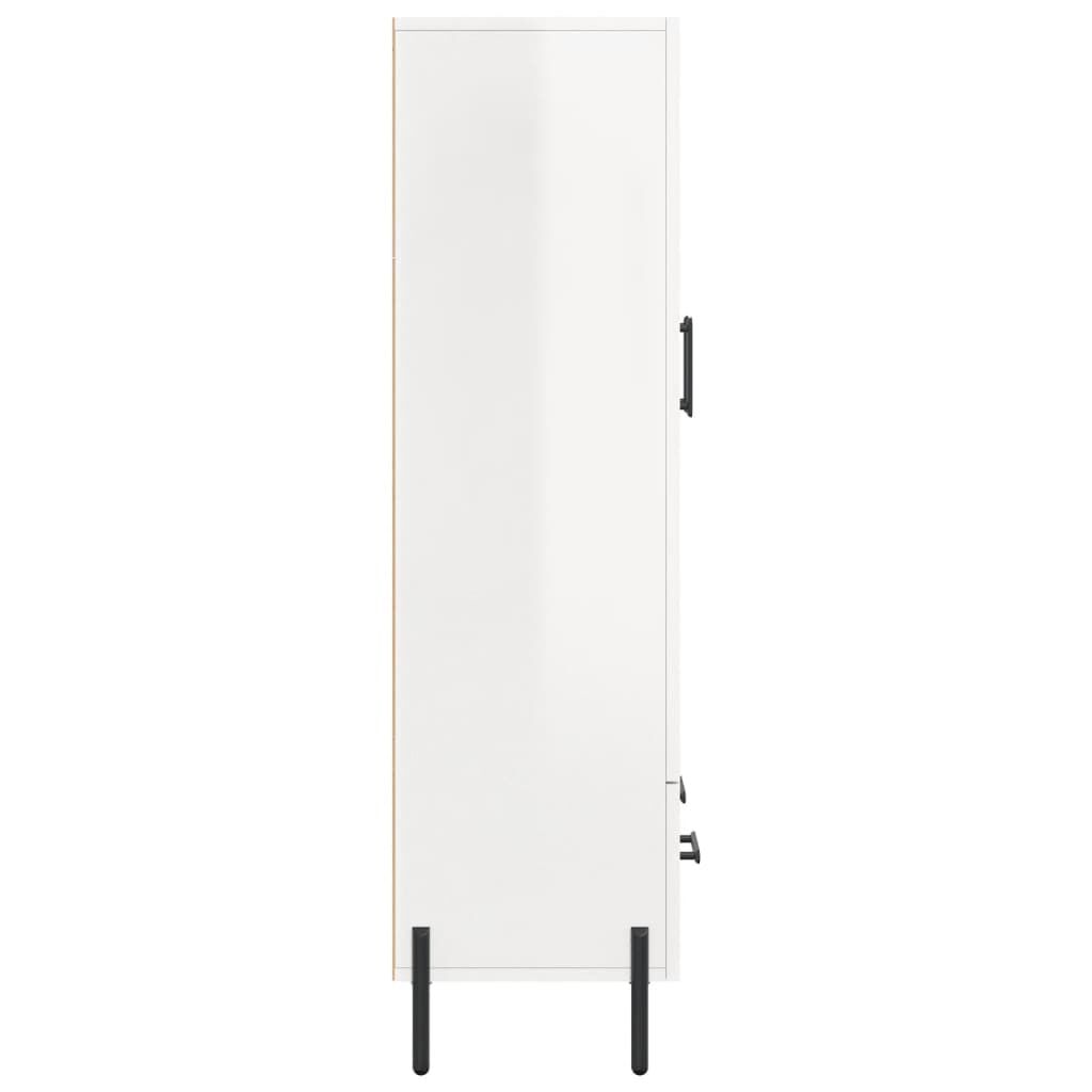 vidaXL Ντουλάπα Γυαλ. Λευκό 69,5 x 31 x 115 εκ. από Επεξεργασμένο Ξύλο