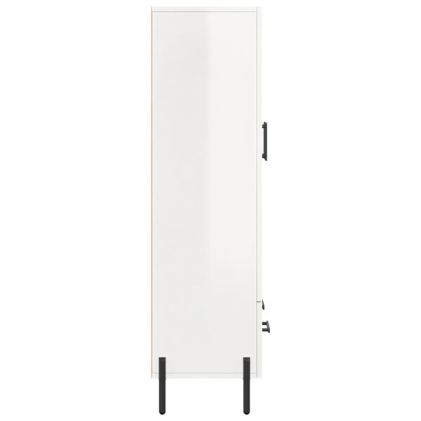 vidaXL Ντουλάπα Γυαλ. Λευκό 69,5 x 31 x 115 εκ. από Επεξεργασμένο Ξύλο