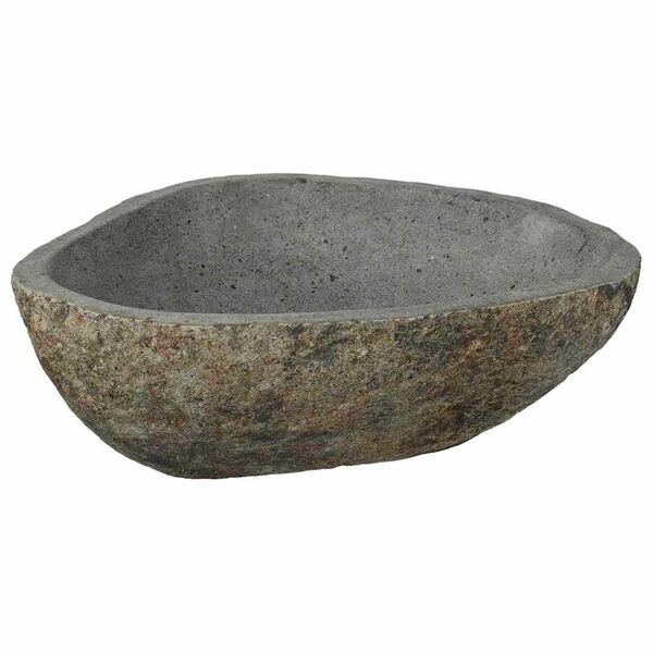 vidaXL Λεκάνη Ανοιχτό γκρι (46-52) x (35-40) x 15 εκ. Πέτρα Ποταμού