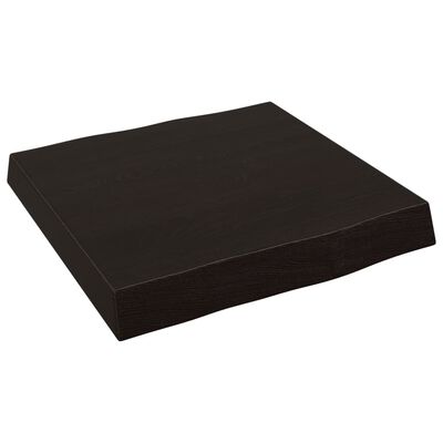 vidaXL Επιφ Τραπεζιού Αν Καφέ 40x40x(2-6)εκ. Ακατέργ. Μασίφ Ξύλο Δρυός