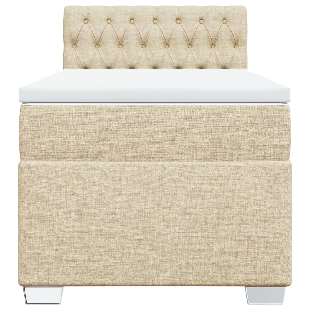 vidaXL Κρεβάτι Boxspring με Στρώμα Κρεμ 80 x 200 εκ. Υφασμάτινο