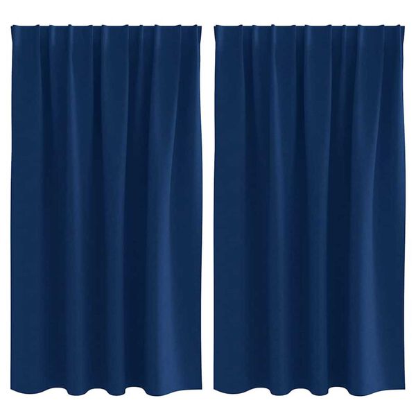vidaXL Κουρτίνες με κουρτίνες 2 pcs Σκούρο Μπλε 140x140cm Πολυεστέρας