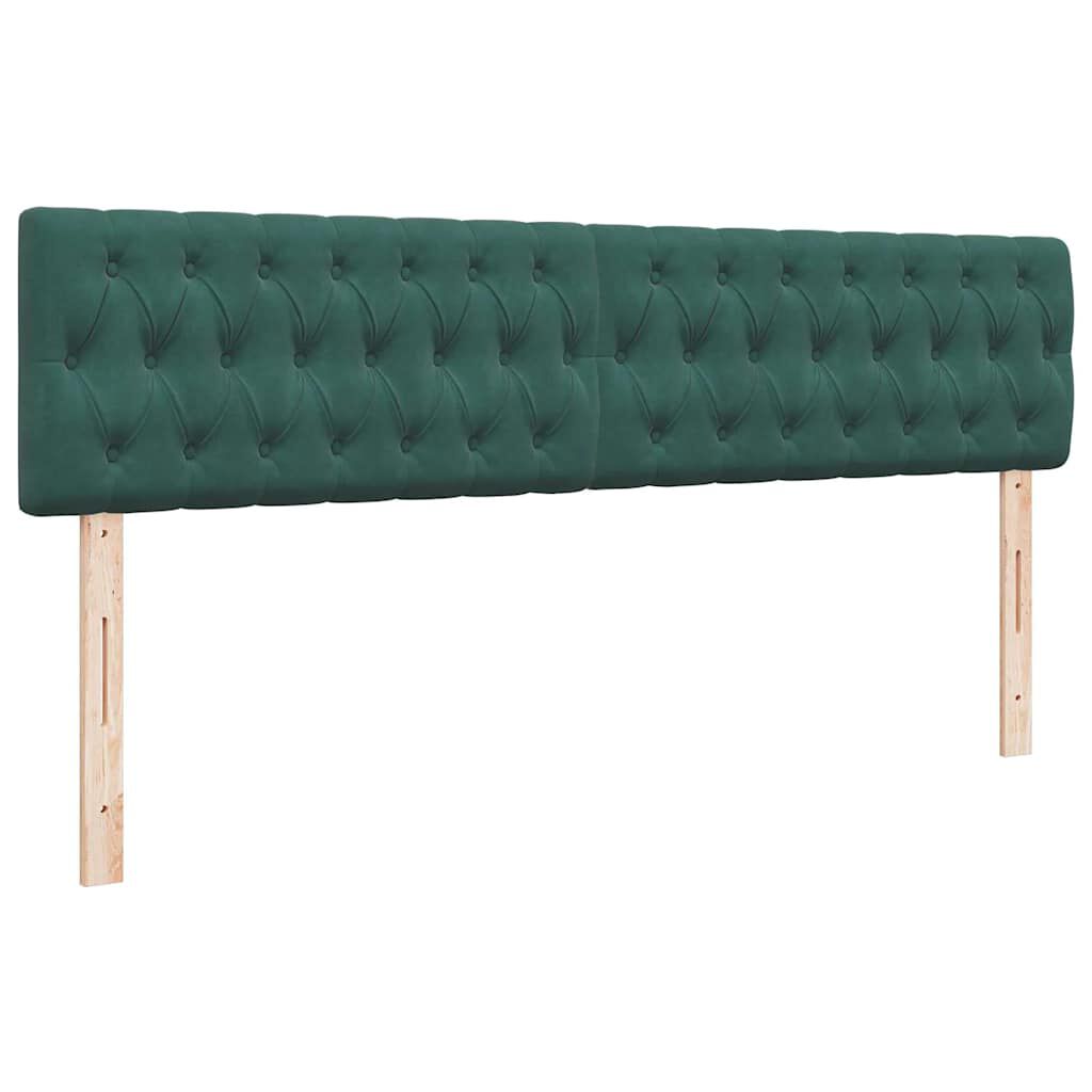 vidaXL Οθωμανικό κρεβάτι με στρώματα&LEDs Dark Green 180x200cm Velvet