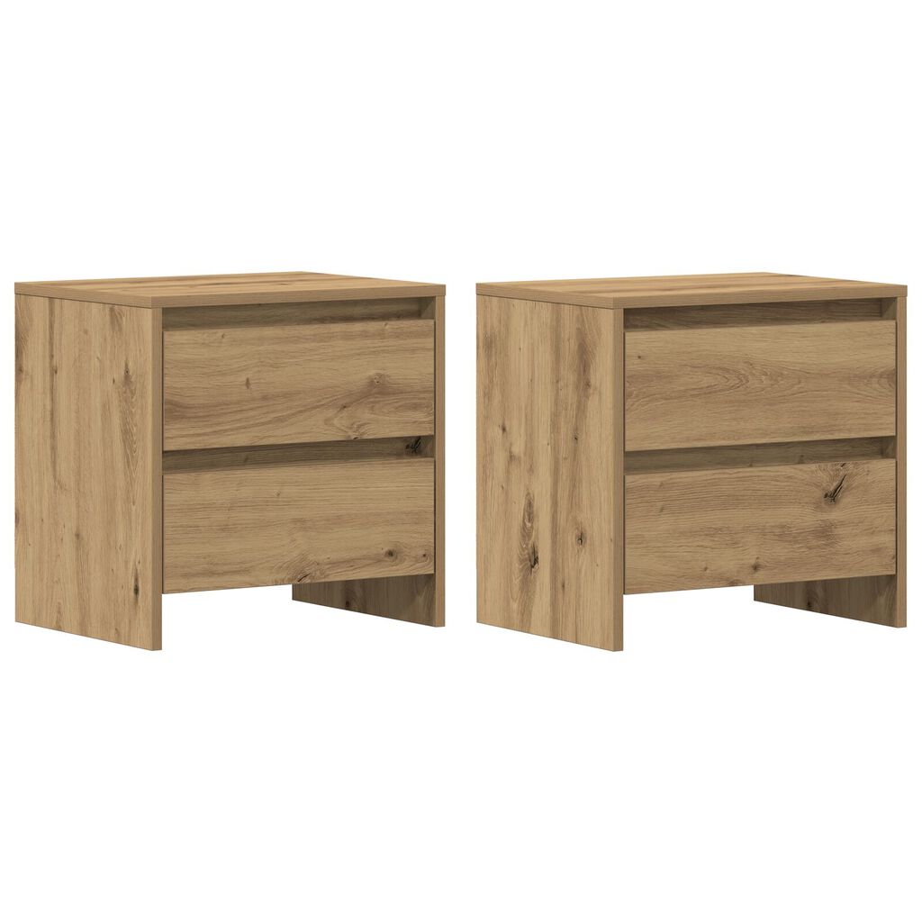 vidaXL Κομοδίνο 2 τεμ Καλλιτεχνική Δρυς 45x34x44,5 εκ Επεξεργασμένο ξύλο