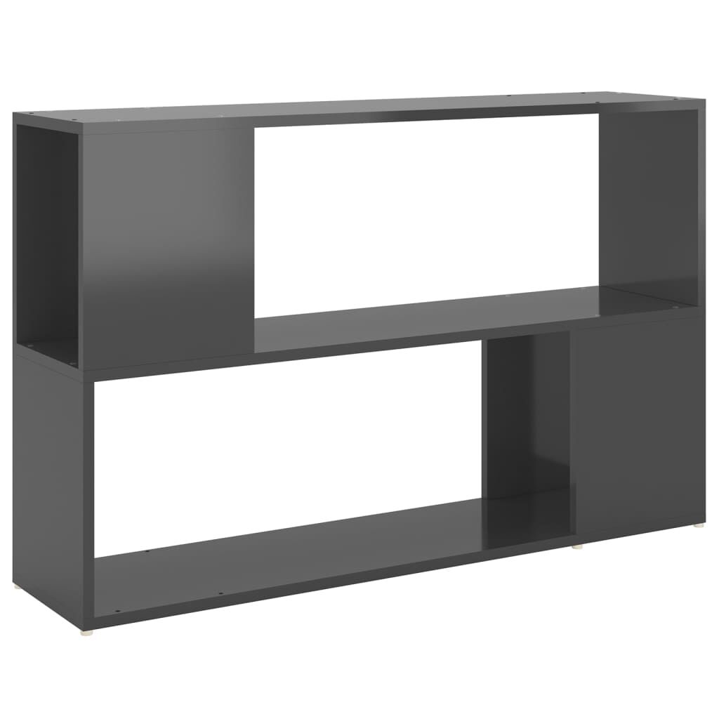 vidaXL Βιβλιοθήκη Γυαλιστερό Γκρι 100 x 24 x 63 εκ. από Μοριοσανίδα