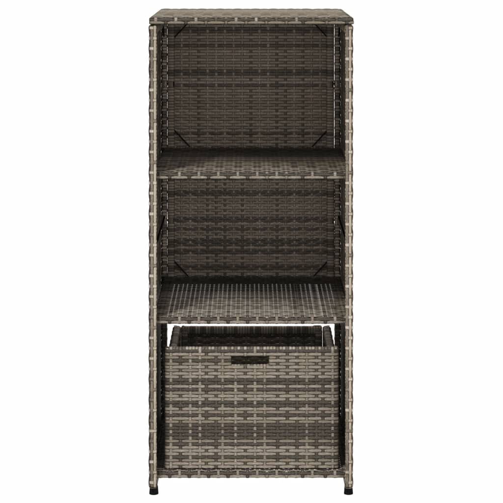 vidaXL Ντουλάπι Αποθήκευσης Κήπου Γκρι 50x55x115 εκ. Συνθετικό Ρατάν