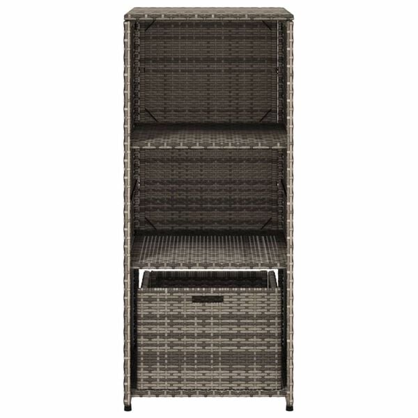 vidaXL Ντουλάπι Αποθήκευσης Κήπου Γκρι 50x55x115 εκ. Συνθετικό Ρατάν