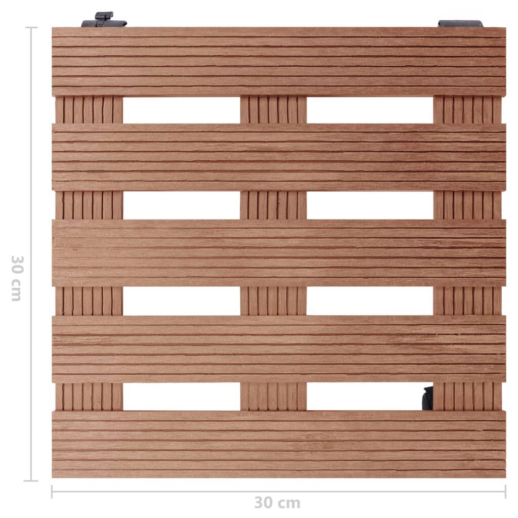 vidaXL Βάσεις για Γλάστρες με Ρόδες 2 τεμ. Καφέ 30x30x7,5 εκ. από WPC