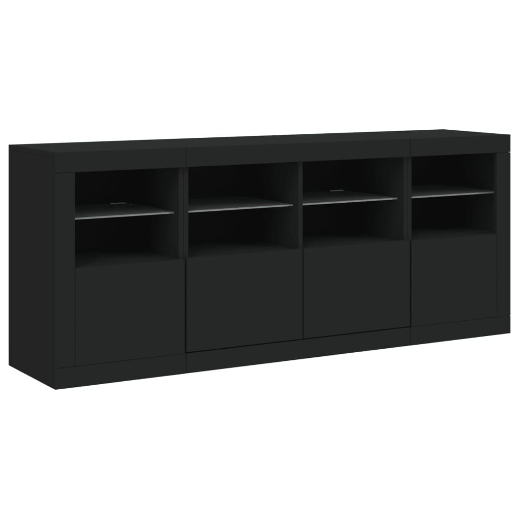 vidaXL Μπουφές με LED Μαύρος 163 x 37 x 67 εκ.