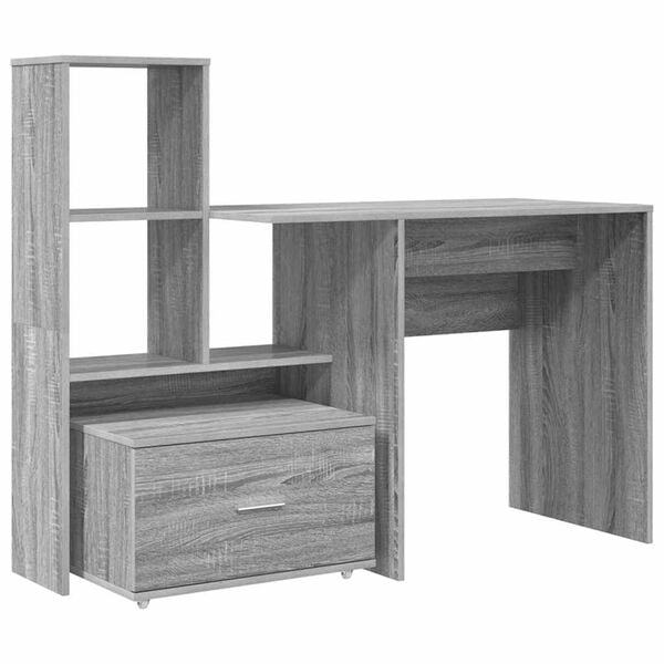 vidaXL Γραφείο Γκρι sonoma 131.5 x 50 x 106.5 εκ. Επεξεργασμένο ξύλο