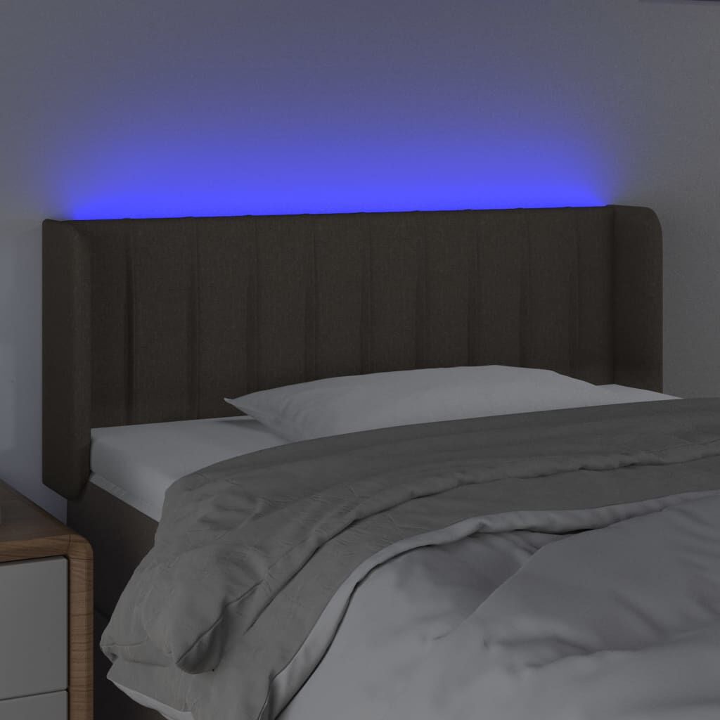 vidaXL Κεφαλάρι Κρεβατιού LED Taupe 83x16x78/88 εκ. Υφασμάτινο