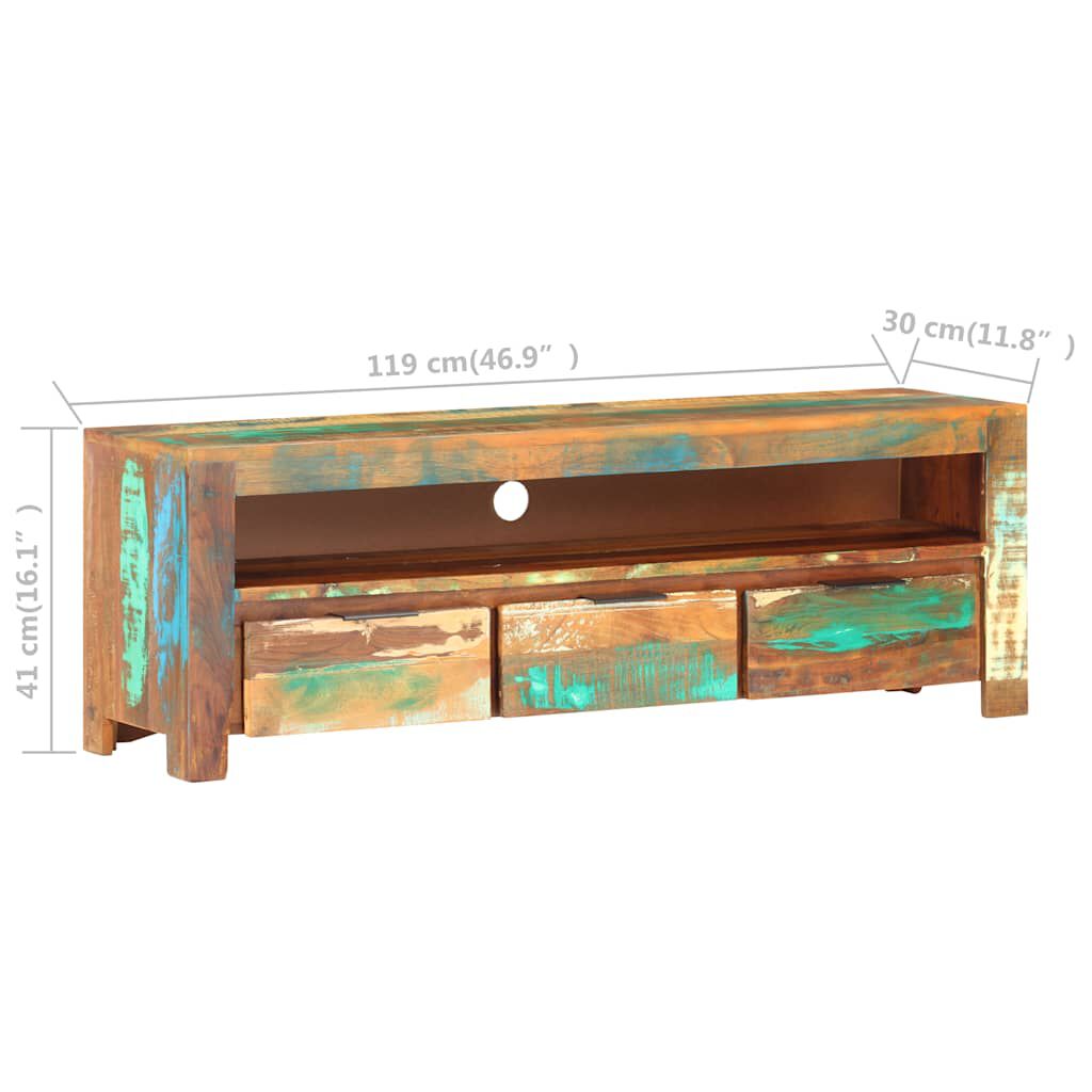 ντουλάπι τηλεόρασης vidaXL 119x30x41 cm Στερεό ανακυκλωμένο ξύλο
