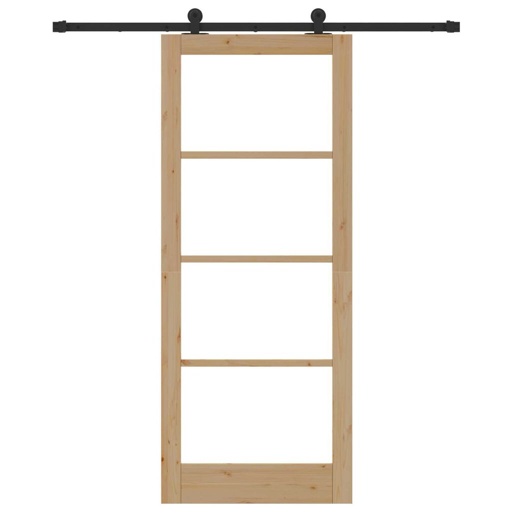 vidaXL Συρόμενη Πόρτα ORKDAL Καφέ 86 x 211 cm Ξύλο και μέταλλο
