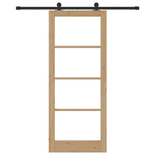 vidaXL Συρόμενη Πόρτα ORKDAL Καφέ 86 x 211 cm Ξύλο και μέταλλο