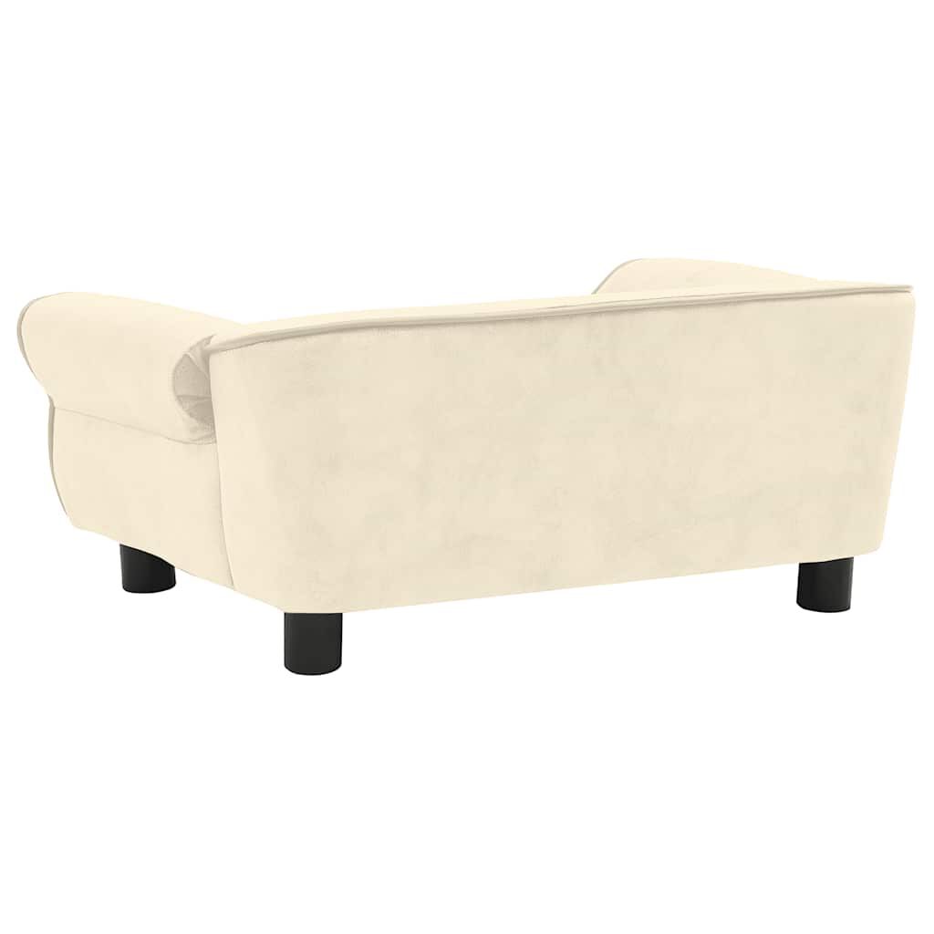 vidaXL Καναπές - Κρεβάτι Σκύλου Κρεμ 72 x 45 x 30 εκ. Βελουτέ