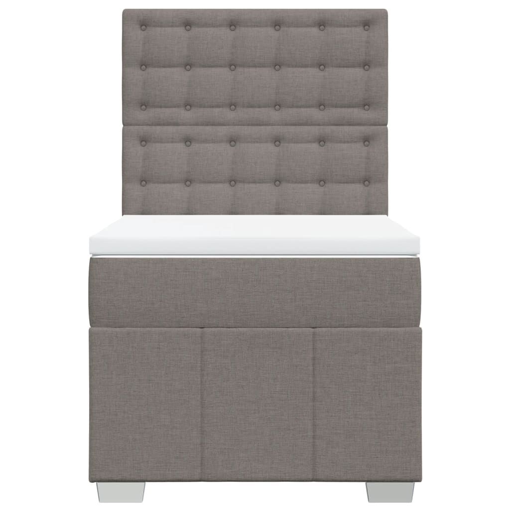 vidaXL Κρεβάτι Boxspring με Στρώμα Taupe 80x200 εκ. Υφασμάτινο