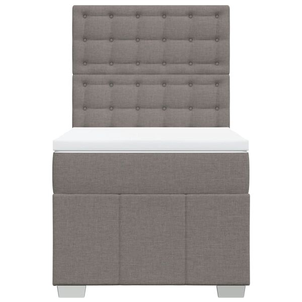 vidaXL Κρεβάτι Boxspring με Στρώμα Taupe 80x200 εκ. Υφασμάτινο