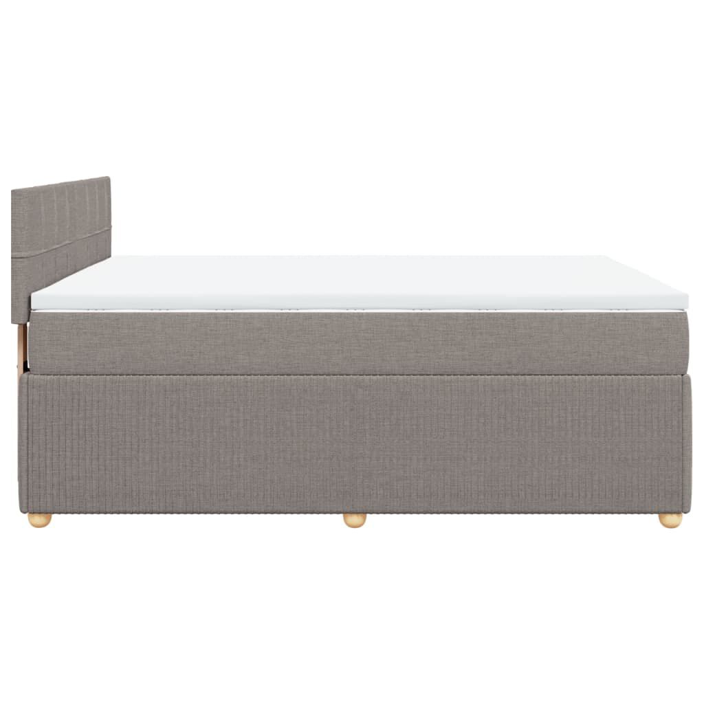 vidaXL Κρεβάτι Boxspring με Στρώμα Taupe 160x200 εκ. Υφασμάτινο