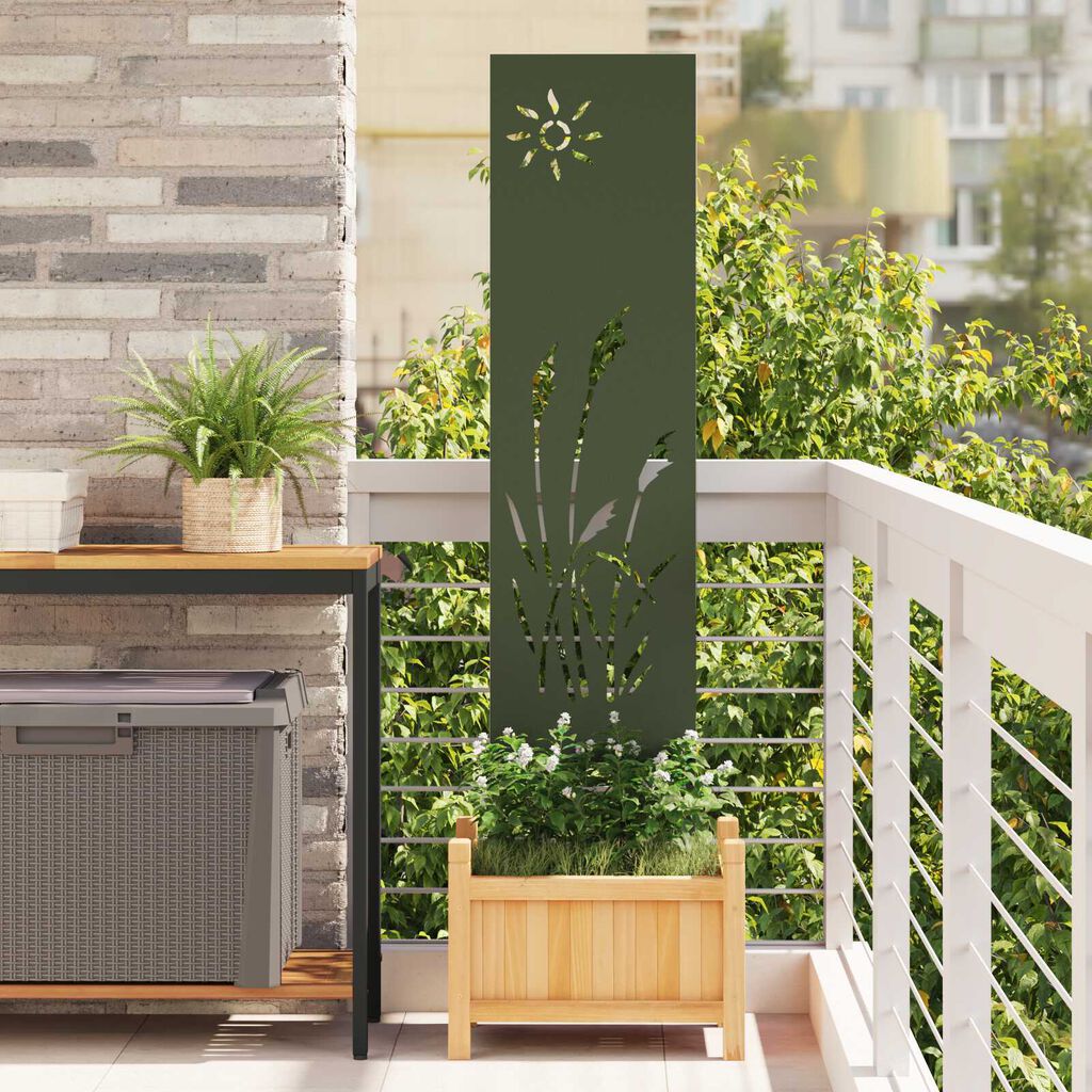 vidaXL Διακοσμητική Πλάκα Κήπου Λαδί 32 x 140 εκ Κρύα έλαση από χάλυβα