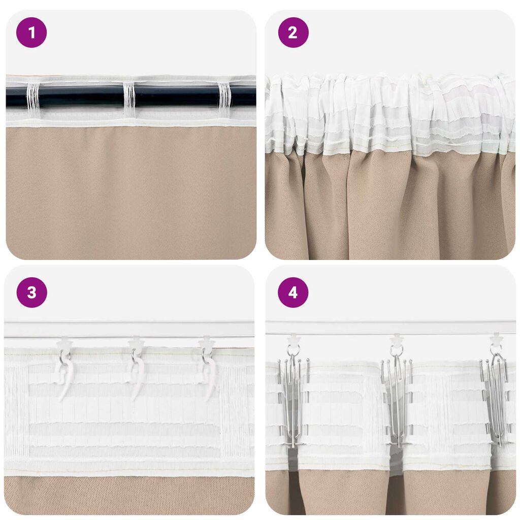 vidaXL Κουρτίνες με κουρτίνες 2 pcs Taupe 245 x 140 εκ. Πολυεστέρας