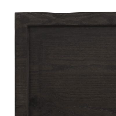 vidaXL Επιφ Τραπεζιού Αν Καφέ 80x50x(2-6)εκ. Ακατέργ. Μασίφ Ξύλο Δρυός