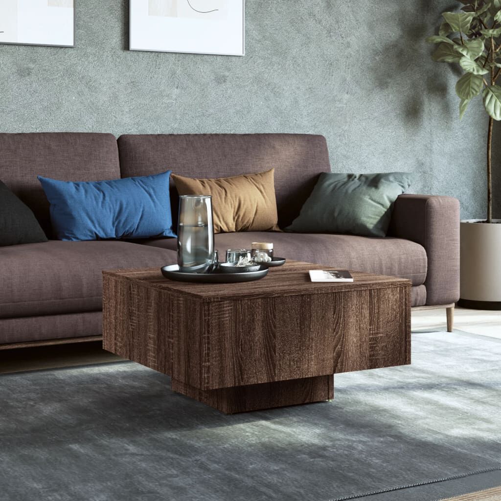 vidaXL Τραπεζάκι Σαλονιού Καφέ Δρυς 60x60x31,5 εκ. από Επεξεργ. Ξύλο