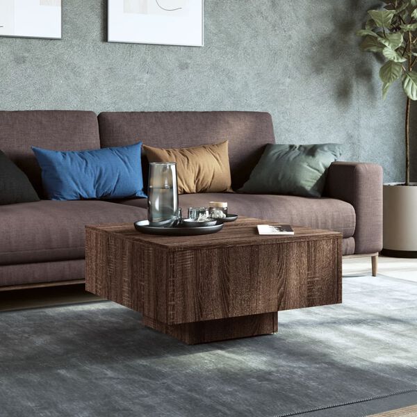 vidaXL Τραπεζάκι Σαλονιού Καφέ Δρυς 60x60x31,5 εκ. από Επεξεργ. Ξύλο