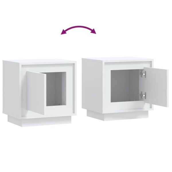 vidaXL Κομοδίνο Λευκό 44 x 35 x 45 εκ. από Επεξεργασμένο Ξύλο