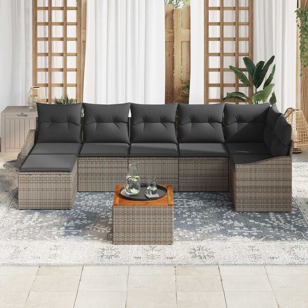 vidaXL Σετ Καναπέ Κήπου 8 pcs Γκρι