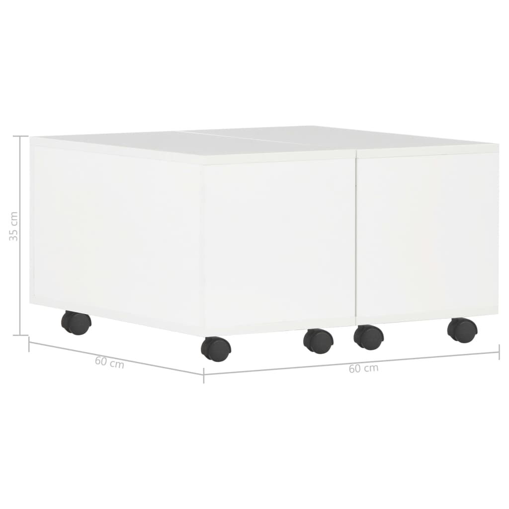 vidaXL Τραπεζάκι Σαλονιού Γυαλιστερό Λευκό 60x60x35 εκ. Μοριοσανίδα