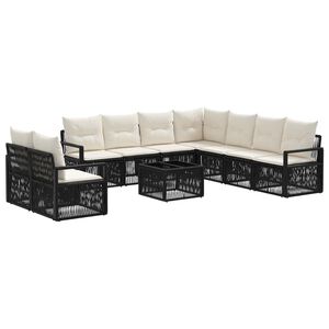 vidaXL &Sigma;&epsilon;&tau; &Kappa;&alpha;&nu;&alpha;&pi;έ &Kappa;ή&pi;&omicron;&upsilon; 10 pcs &Mu;&alpha;ύ&rho;&omicron; &sigma;&upsilon;&nu;&theta;&epsilon;&tau;&iota;&kappa;ό &rho;&alpha;&tau;ά&nu;