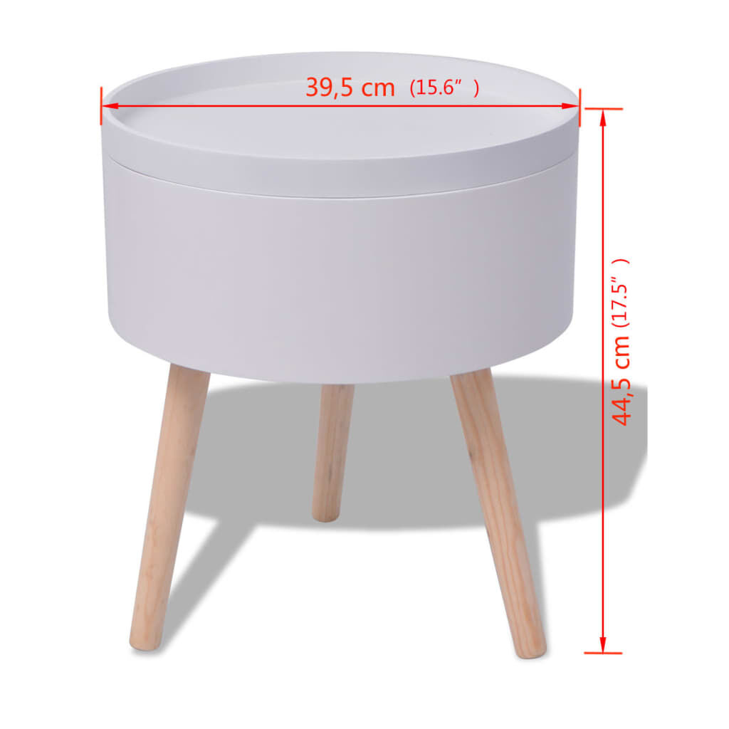 vidaXL Τραπέζι - Δίσκος Στρογγυλό Λευκό 39,5 x 44,5 εκ.