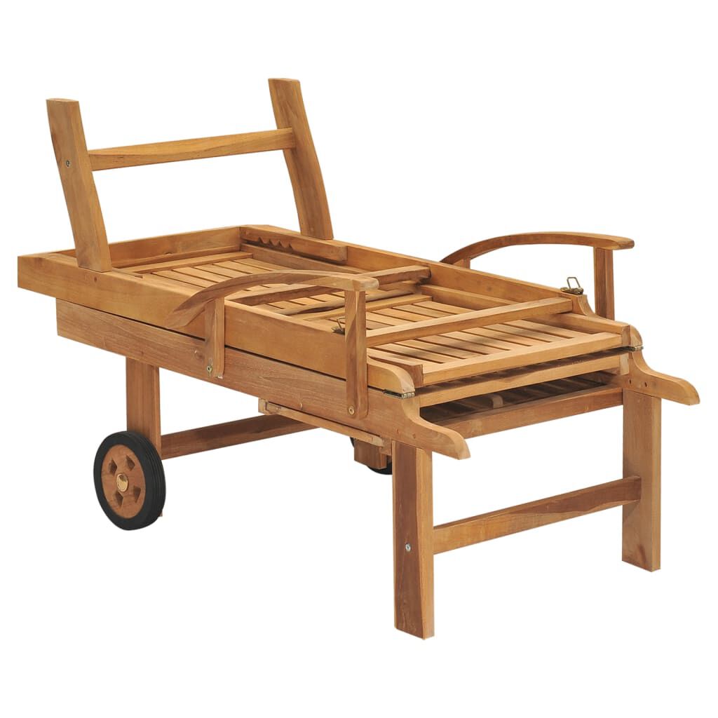 vidaXL Ξαπλώστρα από Μασίφ Ξύλο Teak