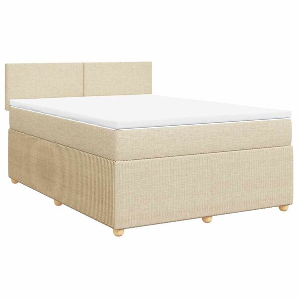 vidaXL &Kappa;&rho;&epsilon;&beta;ά&tau;&iota; Boxspring &mu;&epsilon; &Sigma;&tau;&rho;ώ&mu;&alpha; &Kappa;&rho;&epsilon;&mu; 140x200 &epsilon;&kappa;. &Upsilon;&phi;&alpha;&sigma;&mu;ά&tau;&iota;&nu;&omicron;