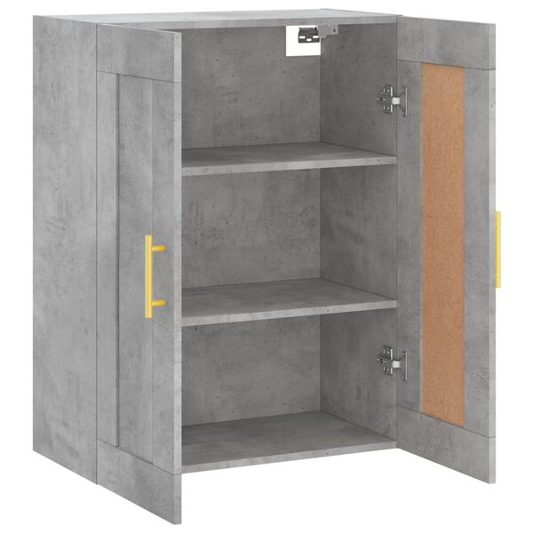 vidaXL Ντουλάπι Επιτοίχιο Γκρι Σκυροδεμ. 69,5x34x90 εκ. Επεξεργ. Ξύλο
