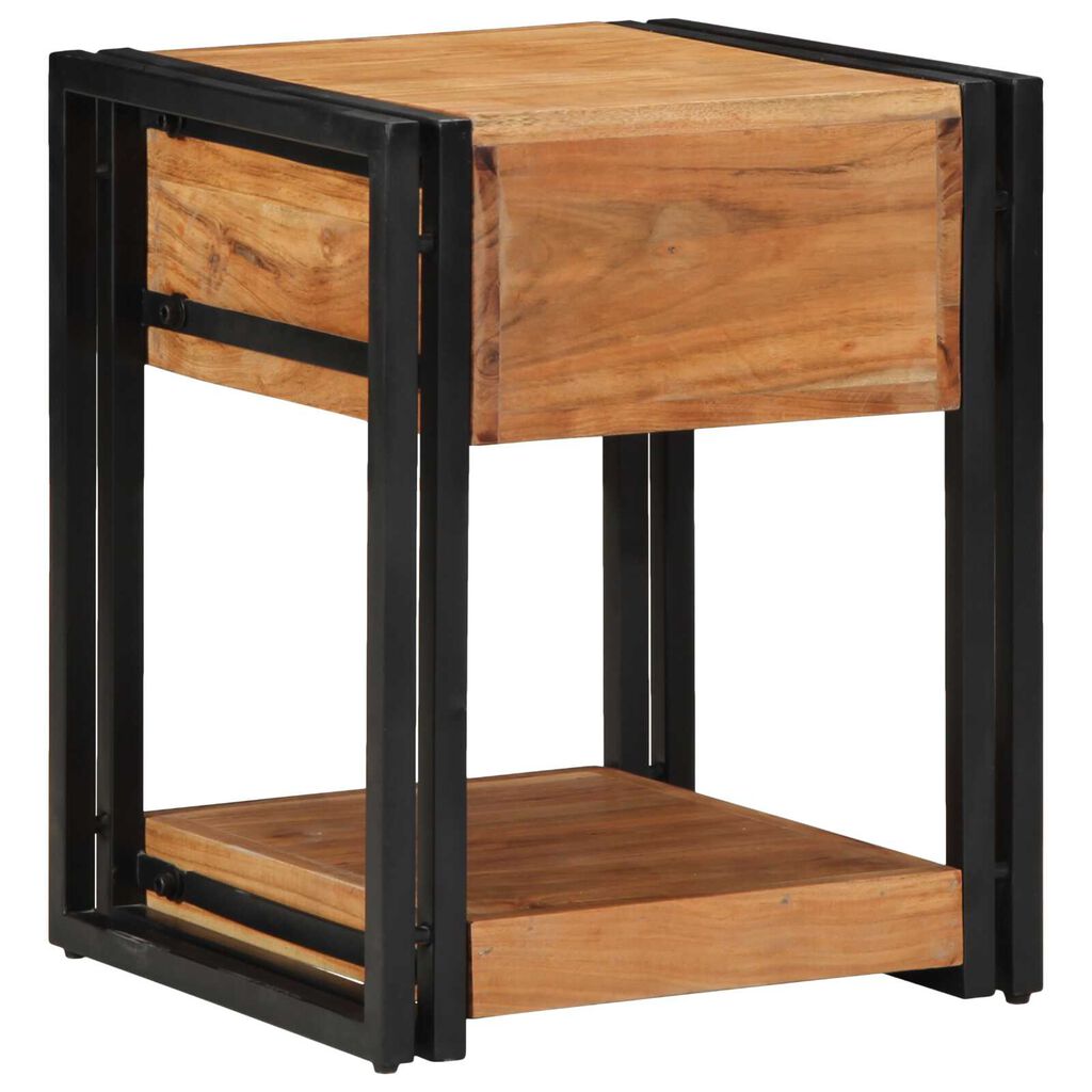 vidaXL Κομοδίνο με συρτάρι Καφέ 40 x 40 x 50 cm Μασίφ ξύλο ακακίας