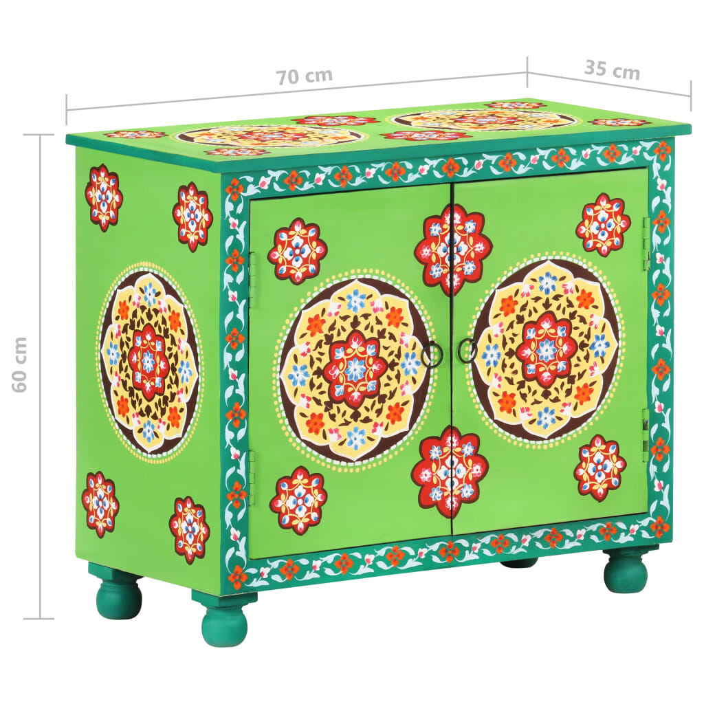vidaXL Ντουλάπι με Χειροπ. Λεπτομέρειες 70x35x60 εκ. Μασίφ Ξύλο Μάνγκο