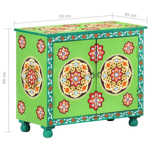 vidaXL Ντουλάπι με Χειροπ. Λεπτομέρειες 70x35x60 εκ. Μασίφ Ξύλο Μάνγκο