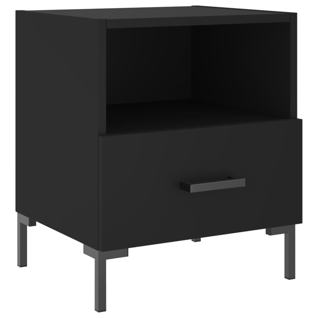 vidaXL Κομοδίνα 2 τεμ. Μαύρα 40 x 35 x 47,5 εκ. από Επεξεργασμένο Ξύλο