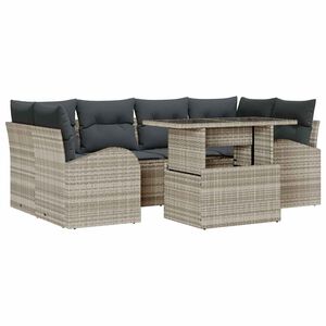 vidaXL &Sigma;&epsilon;&tau; &Kappa;&alpha;&nu;&alpha;&pi;έ &Kappa;ή&pi;&omicron;&upsilon; &mu;&epsilon; &mu;&alpha;&xi;&iota;&lambda;ά&rho;&iota; 7 pcs &Alpha;&nu;&omicron;&iota;&chi;&tau;ό &gamma;&kappa;&rho;&iota; &Pi;&omicron;&lambda;&upsilon; &rho;ά&tau;&alpha;&nu;