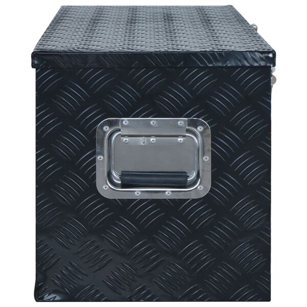 vidaXL Κουτί Αποθήκευσης Μαύρο 1085 x 370 x 400 χιλ. Αλουμινίου