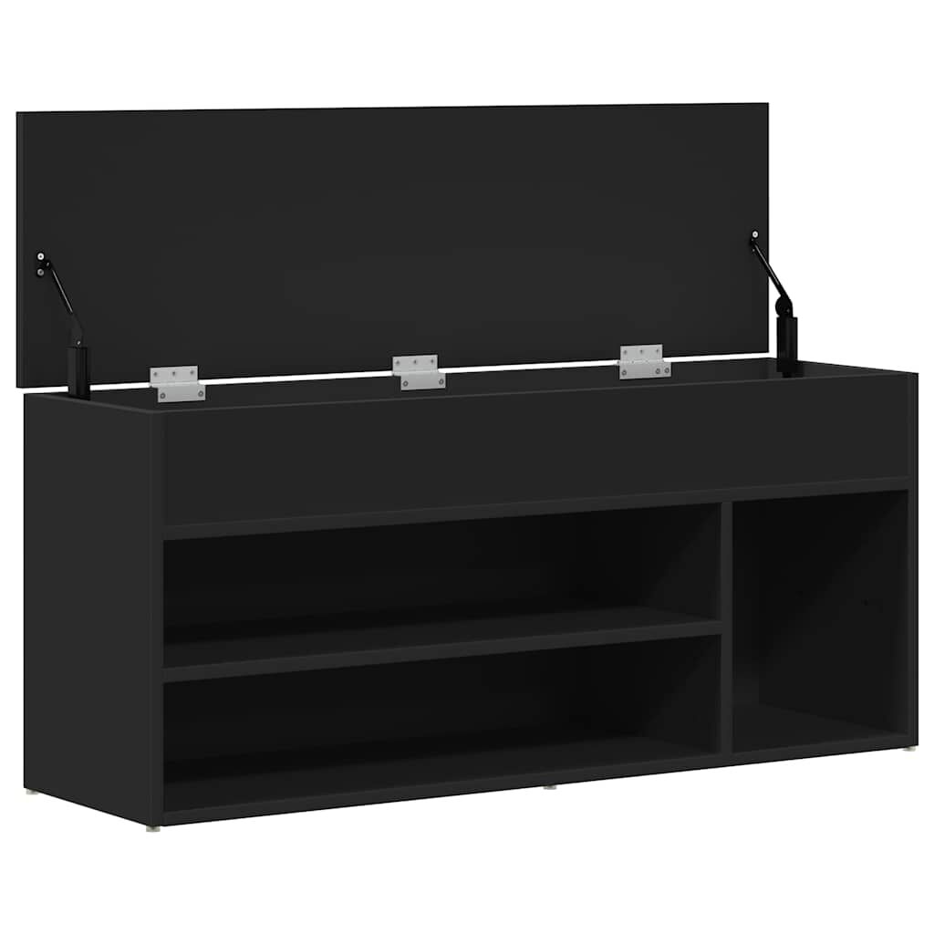 Πάγκος παπουτσιών vidaXL Μαύρο 102x30,5x45 cm Κατασκευασμένο ξύλο