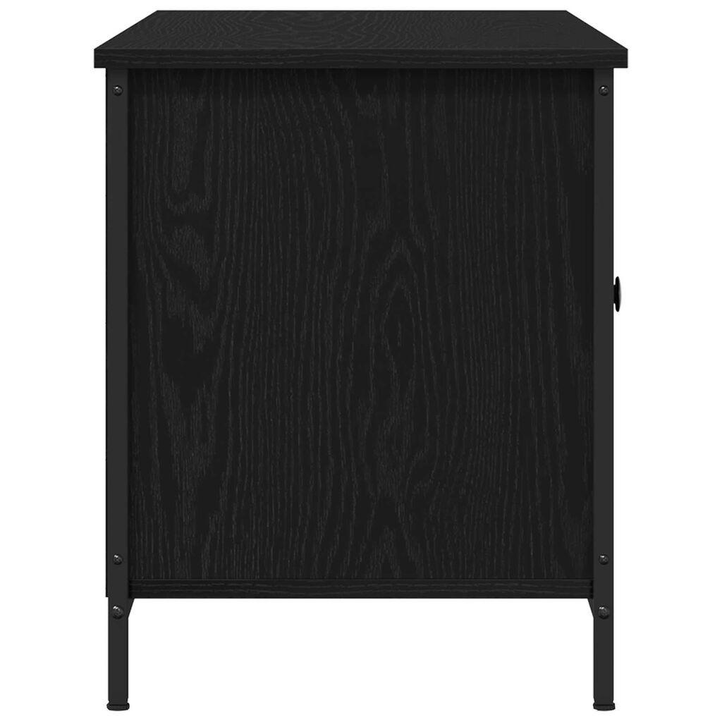 vidaXL Ράφι Τηλεόρασης Μαύρο Δρύινο 100x40x50 εκ. Κατασκευασμένο από Ξύλο και Χάλυβα