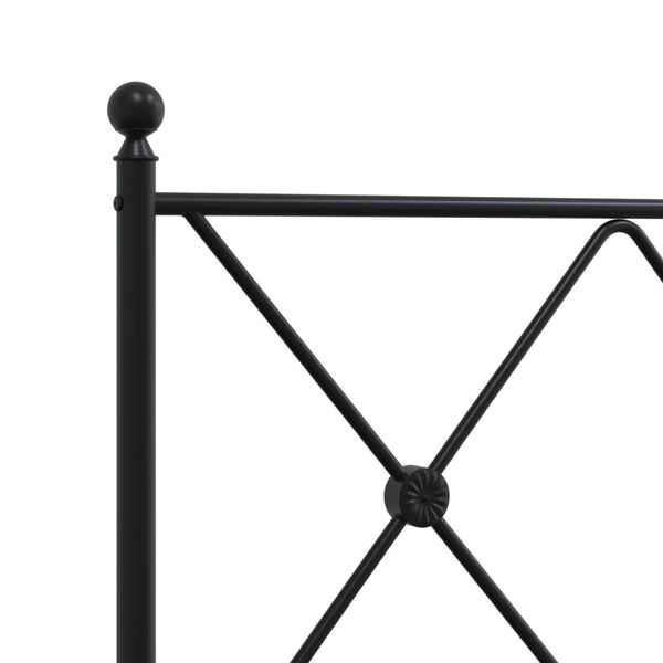 vidaXL Πλαίσιο Κρεβατιού με Κεφαλάρι Μαύρο 160 x 200 εκ. Μεταλλικό
