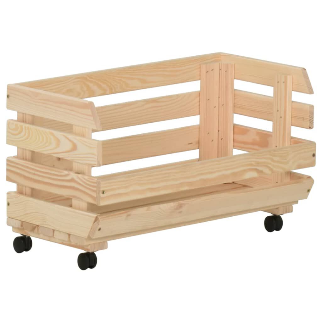 vidaXL Τρόλεϊ Λαχανικών 37 x 30 x 80 εκ. από Μασίφ Ξύλο Πεύκου