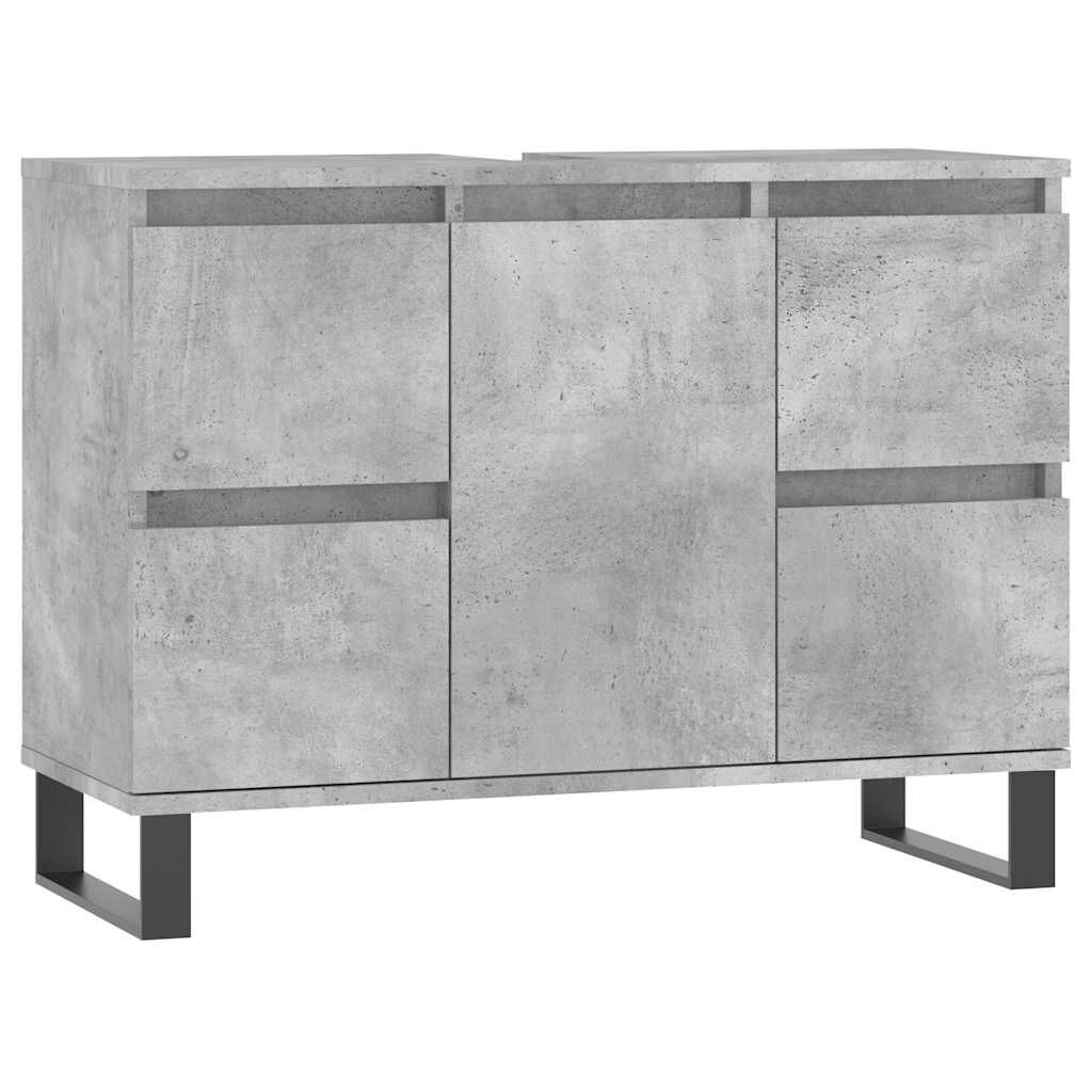 vidaXL Ντουλάπι Μπάνιου Γκρι Σκυροδέματος 80x33x60 εκ. Επεξ. Ξύλο